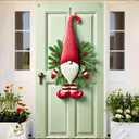 2 x BlissYard Christmas Gnome Door Cover Banner 35x71 Inch Oversized Holiday Welcome Sign with Pine Leaves and Red Hat Winter Front Porch Decorations for Farmhouse Indoor Outdoor Wall Hanging Decor