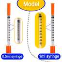 5 x 1/2ml Syringe with Needle,1/2ml 31G 8mm Syringe,Individually Wrapped,Pack of 10