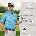 uideazone Golf Shirts for Men Dry Fit Polo Shirt Short Sleeve Moisture Wicking Golf Polos Performance Golf Tennis Shirt (Medium, Funny Hot Dog)