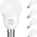 KEIVO E17 Intermediate Base LED Light Bulbs, 6W(60 Watt Equivalent), Cool White 4000K, 600lm, G14 LED Bulb for Ceiling Fan, Non-Dimmable, Pack of 4