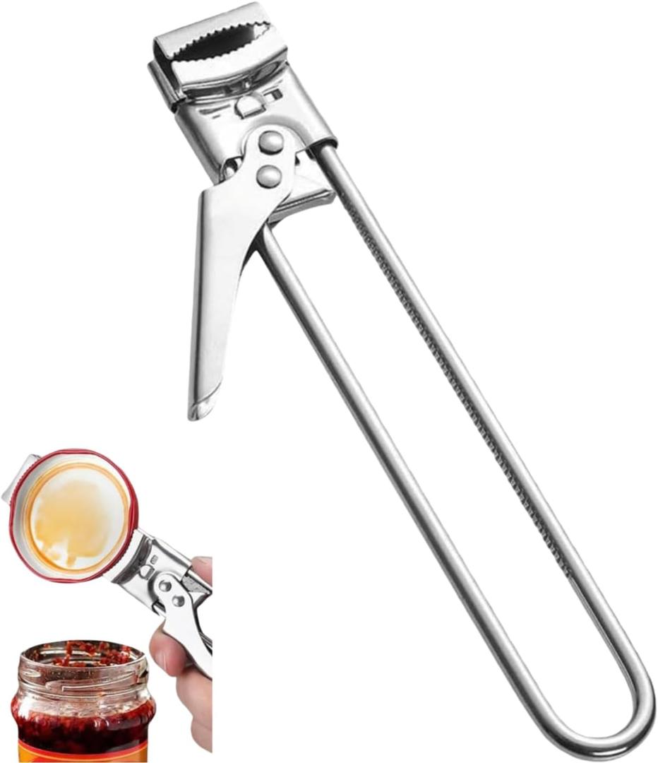 2026 New Adjustable Stainless Steel Jar Opener, Multifunctional Jar Lid Opener for Weak Hands, Stainless Steel Can Opener Jar Lid Gripper Bottle Opener Kitchen Gadgets Accessories(1pc)