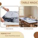 Rectangle Table Cloth, Elastic Waterproof Fitted Tablecloths Fits Rectangle 6ft Tables for Camping, Indoor and Outdoor, 24"x48", White Marble