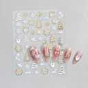 3D Christmas Nail Stickers Nail Art Stickers Gold Nails Sticker Decoration with Christmas Tree Snowflakes Candy Canes Design Winter Fingernail Stickers on Nail Supplies for Women Girl Gifts 8 Sheet