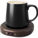 Coffee Mug Warmer & Mug Set for desk, Smart Auto Shut Off Electric Cup Warmer for Office & Home, 4-Temperature Setting Coffee Heating Mug Candle Heater Tea Beverage Warmer Plate for Men Women Birthday
