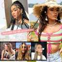 Flufymooz 4PC Braid in Hair Extension 14 Inch Clip in Braid Extensions for Women Synthetic Hairpieces for Daily Use Party Styling (Ash Brown)