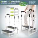 RV Step Stool with Handrails, 2 Step Stool with 2 Handrails, Wide Platform & Anti-Slip Mats, Portable Stairs for Hot Tub/Camper/Mobile Home/Porch/SPA Pool/Pet Stairs