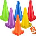 12 Inch Durable Cones, 24pcs Versatile Plastic Traffic Cones and Soccer Cones for Sports Training, Agility Drills, Parking Safety, Basketball Training, Football Training.