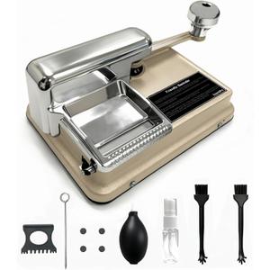 EssentiaPro Dual-Track Cigarette Rolling Machine for King Size & 100mm (Regular/ 8mm) Tubes, All-Stainless Steel Build with 7-Piece Cleaning Kit (Sandy Gold)