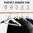 TECHMILLY 20 Pack Solid Wooden Suit Hangers, Heavy Duty Coat Hangers for Closet, Smooth Finish Clothes Hangers with 360 Swivel Hook & Non Slip Pant Bar & Cut Notches for Shirt, White