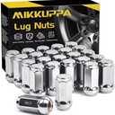 MIKKUPPA M14x1.5 Lug Nuts - Replacement for Chevy Silverado 1500 Traverse Colorado Tahoe, GMC Sierra Savana Aftermarket Wheel, Chrome 24pcs Wide 23mm Closed End Bulge Acorn One-Piece Tire Lug Nut