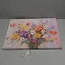 Colorful Flower Canvas Wall Art Yellow Orange Purple Wildflower Painting Prinrts for Teen Girls Room Decor Botanical Picture Floral Poster Modern Framed Artwork Bathroom Bedoom Home Decoration 12"x16"