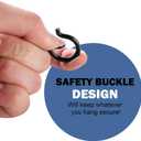 ADIIL 20 PCS Q Hanger Hooks with Safety Buckle, Windproof Screw Hooks for Hanging Outdoor String Lights, Plants, Christmas Patio Lights, 2.2 Inches, Black