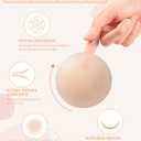 Silicone Nipple Covers Reusable Women: 2 Pairs Sticky Waterproof Seamless Pasties Sports with Travel Case (Circles Crme)
