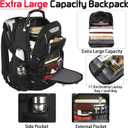 18.4 Laptop Backpack for Men, 55L-60L Extra Large Gaming Laptops Backpack, TSA Friendly Flight Approved RFID Anti-theft Pocket, Water Resistant Suiltable for Travel Business Work