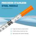 0.5mL Syringe 30G 5/16 Inch U-100 8mm, Individually Wrapped, Pack of 25