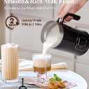 5-in-1 Milk Frother and Steamer - Upgraded Automatic Milk Steamer 11.8oz Hot & Cold Foam Maker and Milk Warmer with LED Display Touch Screen & Two Whisks for Latte,Cappuccinos,Silent Working-110V