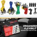 Auto Dynasty 32PCS Bungee Cords, Heavy Duty Outdoor Assorted Sizes in Organize Bag, 10" 18" 24" 32" 40" Cords with Hooks, 8" Bungee Balls, Tarp Clips