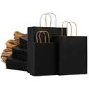 Nicunom 90 Pack Black Kraft Paper Bags with Handles Bulk, 3 Size Paper Gift Bags for Retail, Party Favor, Grocery, Birthday, Shopping, Wedding, Business, Merchandise