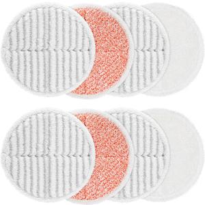 Zeekech 8 Pack Mop Pads Replacement Compatible with Bissell Spinwave 2124, 2039A, 2307, 23157, 23159, 20393, 20399 Hard Floor Spin Mop, 2 Soft Pads, 4 Scrubby Pads, 2 Heavy Scrub Pads