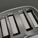 Keenstone Toaster 4 Slice, Retro Stainless Steel Wide Slot Toaster with Dual Independent Controls, 6 Browning Levels, Bagel, Defrost, Reheat & Cancel, Removable Crumb Tray, White