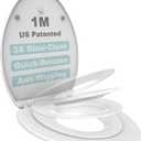 1M Family Toilet Seat, Patented Slow Close & Quick Releasing Technology, Anti-Wiggling, Easy to Install and Clean, Standard Elongated with Toddler Seat Built In (1 Piece)