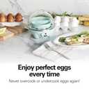 Hamilton Beach 3-in-1 Electric Egg Cooker for Hard Boiled Eggs, Poacher Eggs, Omelet Maker & Vegetable Steamer, Holds 7, Mint (25504)