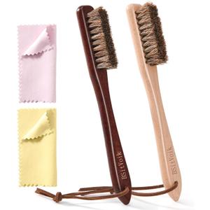 Horsehair Silver Brush Jewelry Cleaning Cloth Set - Detailing Brush for Silverware - Silver Polishing Cloth for Sterling, Cutlery, Metal - Perfect Match for Silver Polish