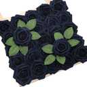 TINGE TIME Navy Blue Artificial Roses 25pcs Fake Flowers for DIY Wedding Bouquets, Centerpieces, Bridal Shower, Party Decorations,Baby Shower,Cake Decorations and Home Decorations