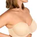 HSIA Strapless Bras for Women Large Breasts Non Slip Full Coverage Underwire Supportive Multiway Strapless Bra Plus Size (Beige)