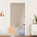 NICETOWN Insulated Door Curtain for Winter, 36x82 inch Temporary Door Cover for Winter, Thermal Insulated Heavy Duty Soundproof Doorway Cover for Patio, Sand, 1 Panel