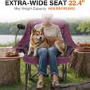 Oversized Camping Chairs for Adults- Heavy Duty Extra Large Lawn Chair,Folding Comfy Padded Camp Chair for Outdoor Sports Garden Beach Fishing,Wide&Thick,Purple Plaid