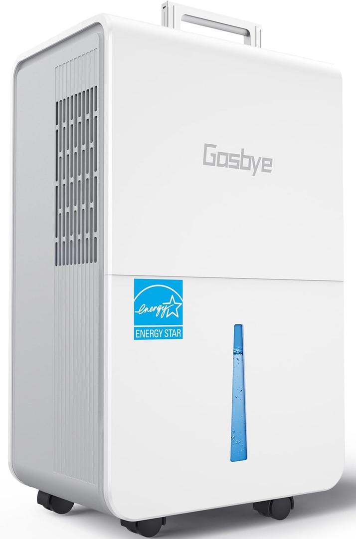 Gasbye 4500 Sq.Ft. 2026 Energy Star Dehumidifier for Basement & Large Rooms with Drain Hose, Max 115 Pints/Day | 45dB Quiet Compressor | 1.7 Gal Water Tank | Auto Shut-Off & Restart, White