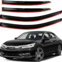 Window Visors Rain Guards for 2013-2017 Honda Accord, Tape-On Shatterproof Sun Smoke Guard Vent Visor Side Wind Deflectors Accessories for Trucks