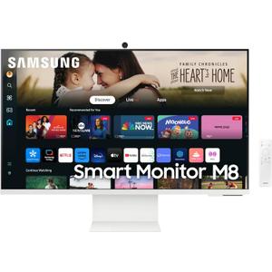 SAMSUNG 32-Inch M8 (M80D) Series 4K UHD Smart Monitor with Streaming TV, Speakers, HDR10+, AI Upscaling, USB-C, Ergonomic Stand, SlimFit Camera, Gaming Hub, LS32DM801UNXZA, 2024