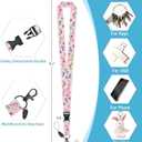 Bird Badge Holder with Retractable Lanyard, Pink Lanyards for ID Badges Name Tags Vertical Card Holder, Detachable Lanyard Badge Reel Retractable, Teacher Nurse Workers Women Office Gifts