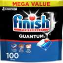 Finish Quantum Dishwasher Pods, No Pre-Rinse Dishwasher Detergent Soap Removes 24HR Dried-On Stain and Grease, Leaving a Virtually Spotless Shine, Unscented, 100 Count