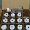 Ruckae 16oz 12 Pack Glass Juice Bottles with Lids - Reusable Square Glass Juice Bottles with Leak-Proof Lid & Capacity Marks for Containers Juicing,Milk,Smoothies