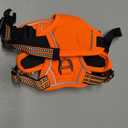 Funfox Dog Harness No Pull, Adjustable Pet Vest Harness, Super Soft Material with Vertical Handle Easy Control, Reflective Night Walking, 2 Leash Clips for Small Sized Dogs, Orange, S