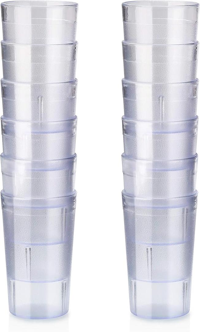 Glass Plastic Cups (Pack Of 12)