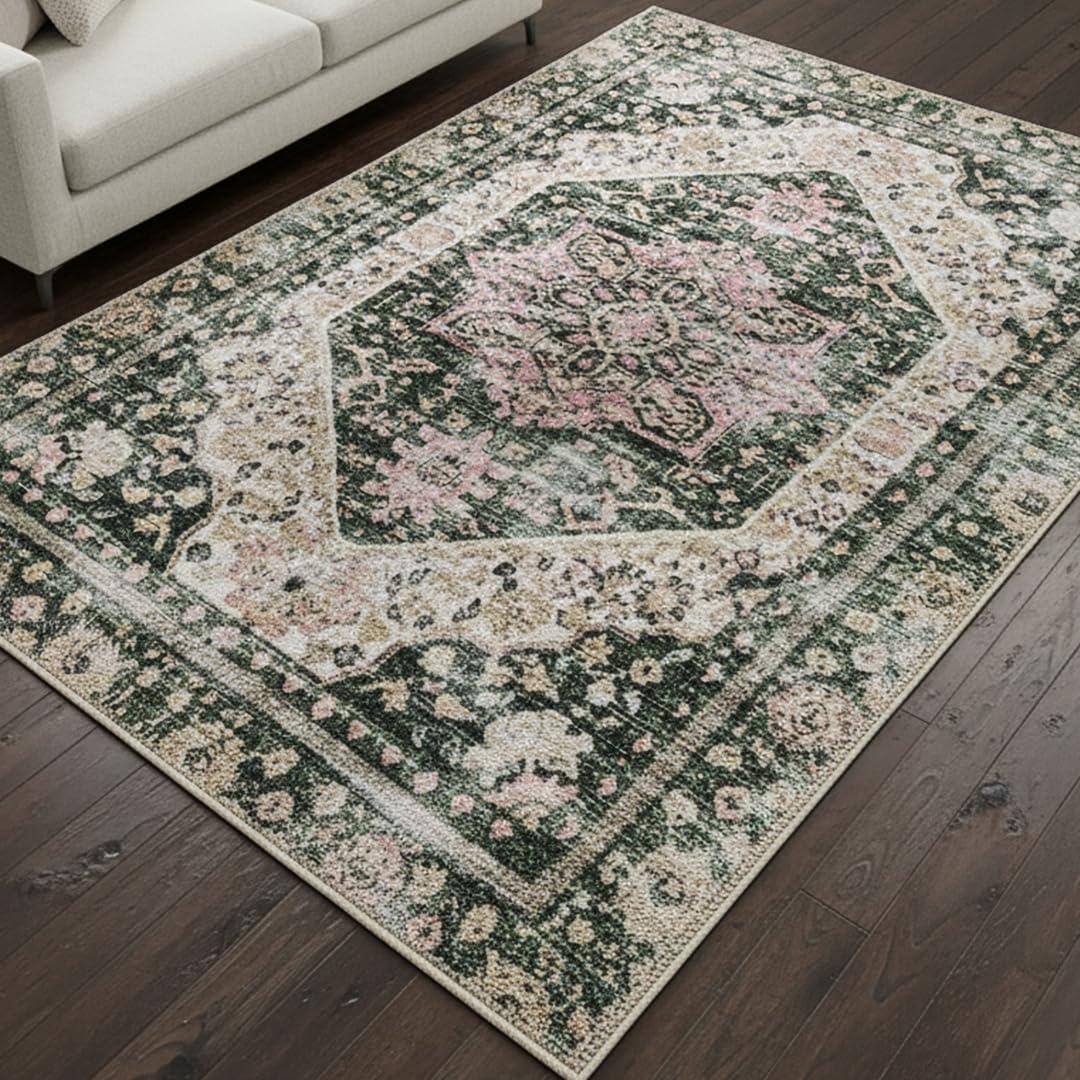 Muddy Mat® Eden 8ft x 10ft Washable Muddy Carpet for Living Room, Bedroom & Dining Room – Modern Soft Low Pile Non Slip Carpet – Pet Friendly Waterproof Foldable Area Rugs for Home