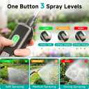 Battery Powered Garden Sprayer 2 Gallon, 7.4V High Pressure Rechargeable Weed Sprayer with 3 Pressure Mode, 5 Spray Nozzles, Telescopic Wand, Battery Indicator, Adjustable Strap for Lawn Garden, Green