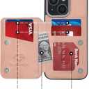 GUERNICA for iPhone 15 Wallet Case with RFID Blocking Card Holder for Women Men, Kickstand Shockproof Phone Case for iPhone 15(6.1"),Rose Gold