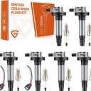 Set of 6 Ignition Coil Pack UF553 & Iridium Spark Plug Fit For Ford Edge Explorer F-150 Flex Fusion Mustang Taurus, Fit For Lincoln MKS MKX MKZ, Fit For Mazda CX-9, V6 3.5 3.7L, W/Harness Connectors