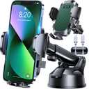 HTU Car Phone Holder【2026 Upgraded 100+LBS Suction & Safety Cert】 Cell Phone Car Mount for Truck Heavy Duty Phone Holder for Dashboard/Windshield/Vent for iPhone 17 16 Pro Max, Green