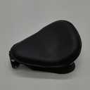 YHMOTO Motorcycle Solo Seat with Spring Base Black Leather Motorcycle Seat For Harley Yamaha Kawasaki Suzuki Sportster Bobber Chopper (12.2‘’)