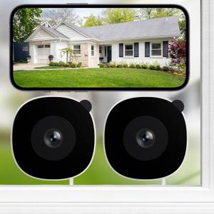 2K No Drill Window Camera-2 Pack 2.4Ghz & 5Ghz WiFi Dome Cameras for Home Security for Indoor & Outdoor Monitoring, Color Night Vision, Human Detection, 24/7 Recording, Ideal for Apartment, K1