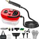 Handheld Steam Cleaner Portable High-pressure Steam Cleaner with 3 Brushes and 1 Glass Scraper Quickly Generates High-temperature Steam to Deeply Clean Kitchens and Car Seats