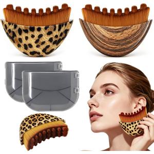 3 x 2PCS Lymphatic Drainage Gua Sha Face Brush for Sculpting, Lymphatic Contour Face Brush for Reduce Puffiness & Lift, Super Soft Manual Massager for Facial Cleansing with Portable Case