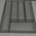 Neudeco Silverware Drawer Organizer Holder, Cutlery Tray Silverware Flatware Storage Divider for Kitchen, Bedroom, Living Room, Mesh Wire with Non-slip foam Feet, 5 Component Silver