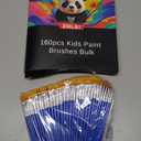Small Paint Brushes Bulk, 160 Pcs Flat Tip Round Acrylic Paint Brushes for Kids Classroom Acrylic Watercolor Canvas Face Painting Touch Up